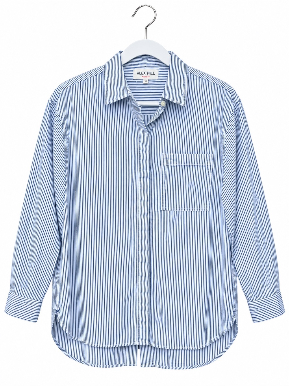 Alex Mill Button Down Up Shirt Blouse Top Striped Cotton Coastal minimalist